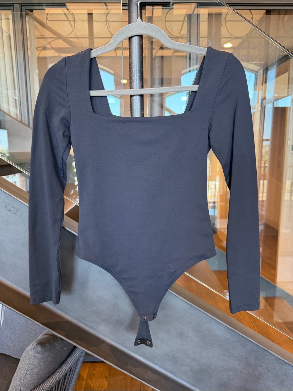 Aritzia Babaton Contour Black Long-Sleeve Square-Neck Bodysuit, Going Out Top
